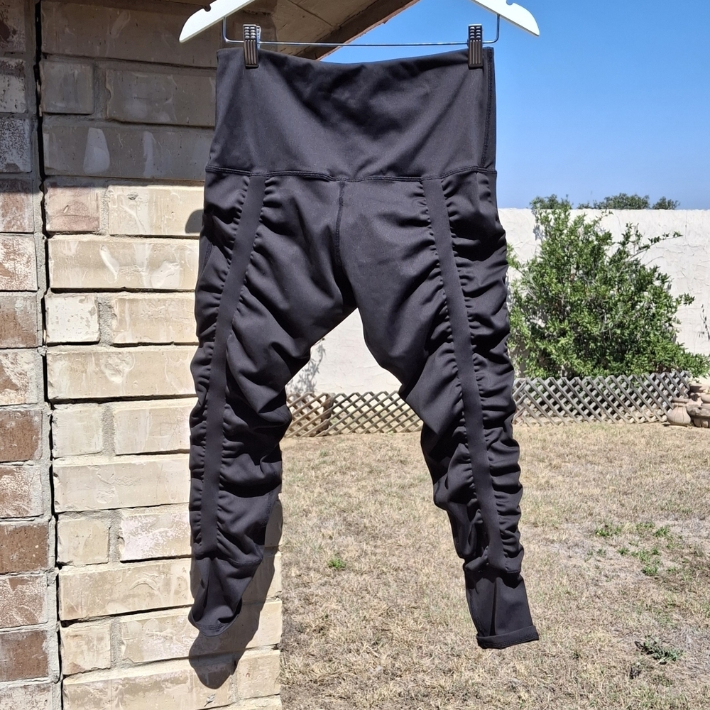Skinnify Ruched Black High-Waisted 6 Resistance Band Leggings Women Size Medium - Picture 8 of 16